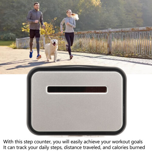 3D Pedometer with Clip – Tracks Steps, Distance, Calories, Silver 2