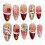 (S) 10PCS Christmas Fake Nails Red Tip Waterproof Safe 4