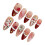 (S) 10PCS Christmas Fake Nails Red Tip Waterproof Safe 5