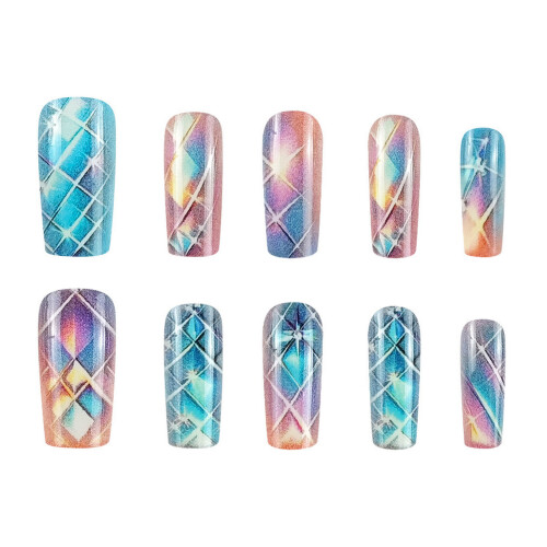 Holographic Nails 24pcs Multicolor Party Wedding 2