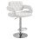 Homcom HOMCOM Adjustable Height Barstool Steel Pole PU Leather, White 2