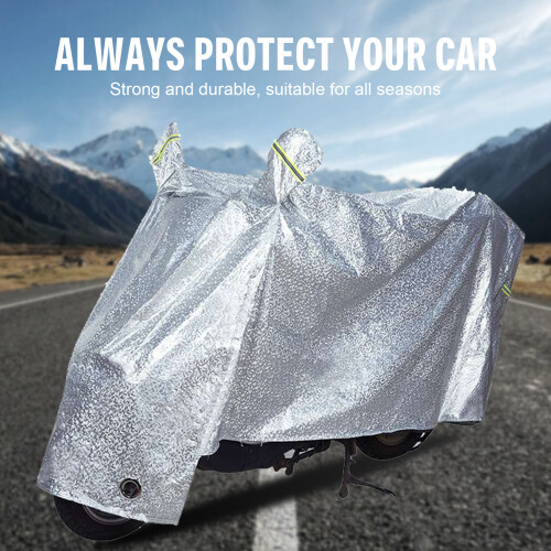 (Silver, M) Waterproof UV Resistant Universal Motorcycle Cover 2