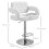 Homcom HOMCOM Adjustable Height Barstool Steel Pole PU Leather, White 3