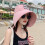 (Pink) UV Sun Hat for Women - Ponytail Design 3