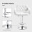 Homcom HOMCOM Adjustable Height Barstool Steel Pole PU Leather, White 6