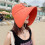(Orange) UV Sun Hat for Women - Ponytail Design 3