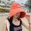 (Orange) UV Sun Hat for Women - Ponytail Design 4