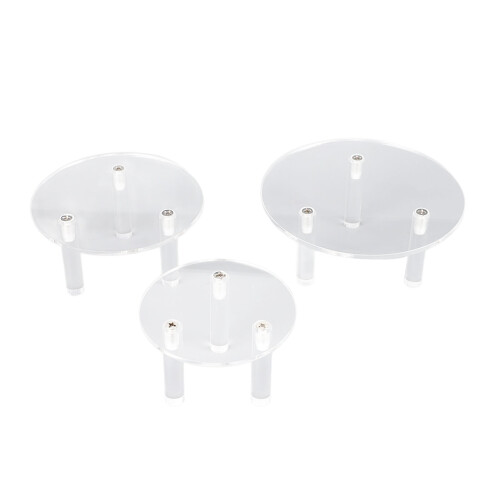 3PCS Round Acrylic Display Stand Clear L12cm M10cm 2