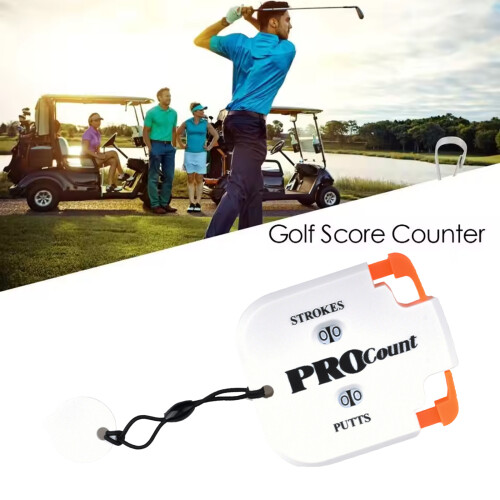(White Yellow) 2-Digit Golf Score Counter, Keychain & 4-Round Reset 1