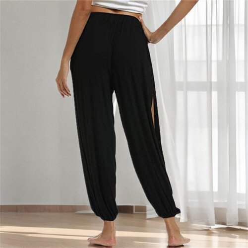 (Black, L) Hippie Beach Pants - Summer Wrap Cover-Up 1