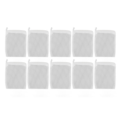 10pcs Nylon Filter Bags 1.5mm Mesh 10x15cm White 1