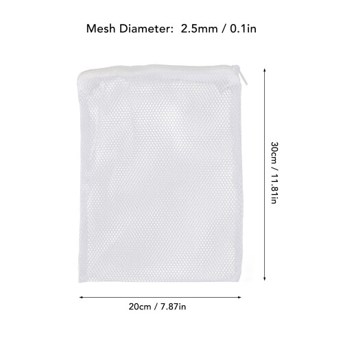 10 Stück Große Nylon-Netz-Aquarium-Filterbeutel 20x30cm Weiß 1