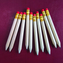 (Round Rod With Red Eraser) HB Golf Pencils 10cm w/ Eraser for Wedding & Office