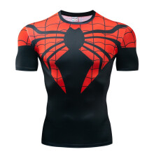 (Spiderman 4,M)Batman 3d Print Gym Tshirt Men Fitness Tee Compression Tops