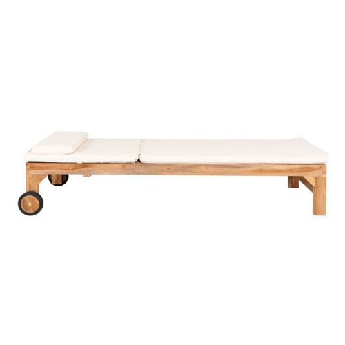 Chaise longue en teck ANDORRA avec coussin 2