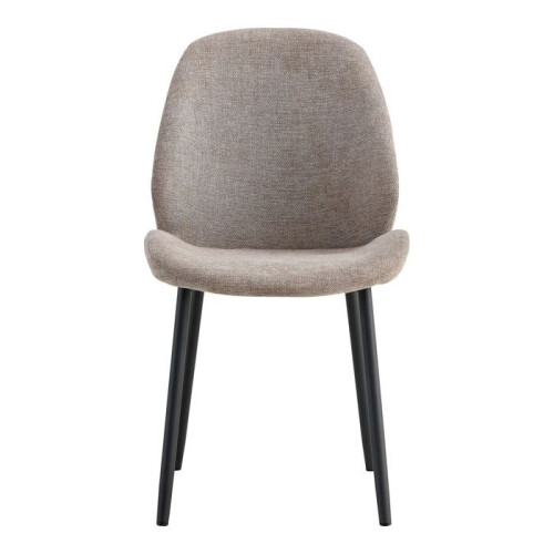 2 comfortable dining chairs in stone polyester with black legs 1
