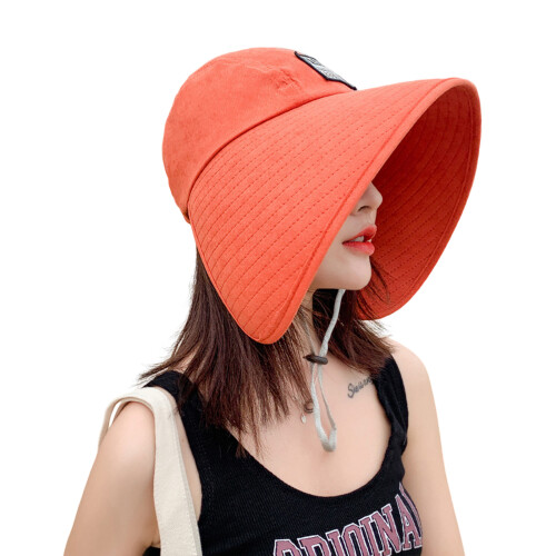 (Orange) UV Sun Hat for Women - Ponytail Design