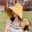(Yellow) UV Sun Hat for Women - Ponytail Design 1