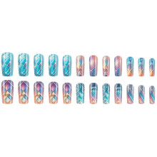 Holographic Nails 24pcs Multicolor Party Wedding