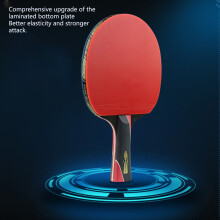 (One Long Handle) Premium Carbon Fiber Ping-Pong Paddle w/Case