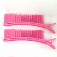 (Pink, 2pcs) Wide Teeth Hair Clips for Salon & Home Use