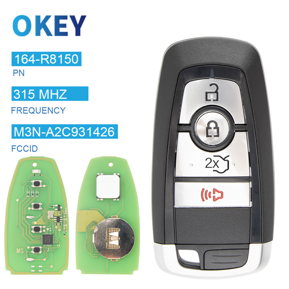 Remote Car Key For Ford Edge Explorer Fusion Mustang 3 1Bt 315Mhz Fccid:m3na2c93142300 Pn:164-R8150 6935161696370