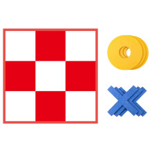 (1.2x1.2m-Red simple three-piece chess-send chess p) Giant Tic-Tac-Toe Outdoor Game for Kids & Adults