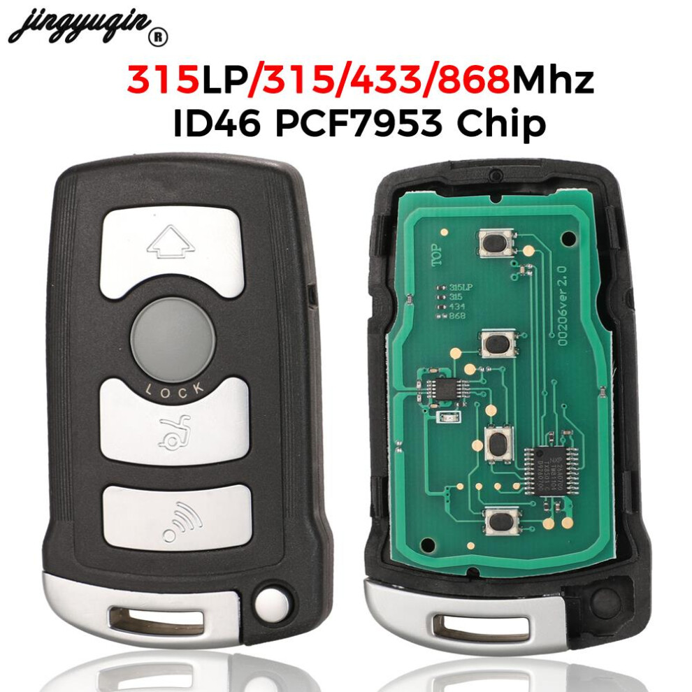4Button For Bmw 7 Series E65 E66 With Chip Id46 7953 Cas1 Remote Key Fob 315Lp/315/433/868Mhz Uncut Hu92 Keyless-Go 6935161680218