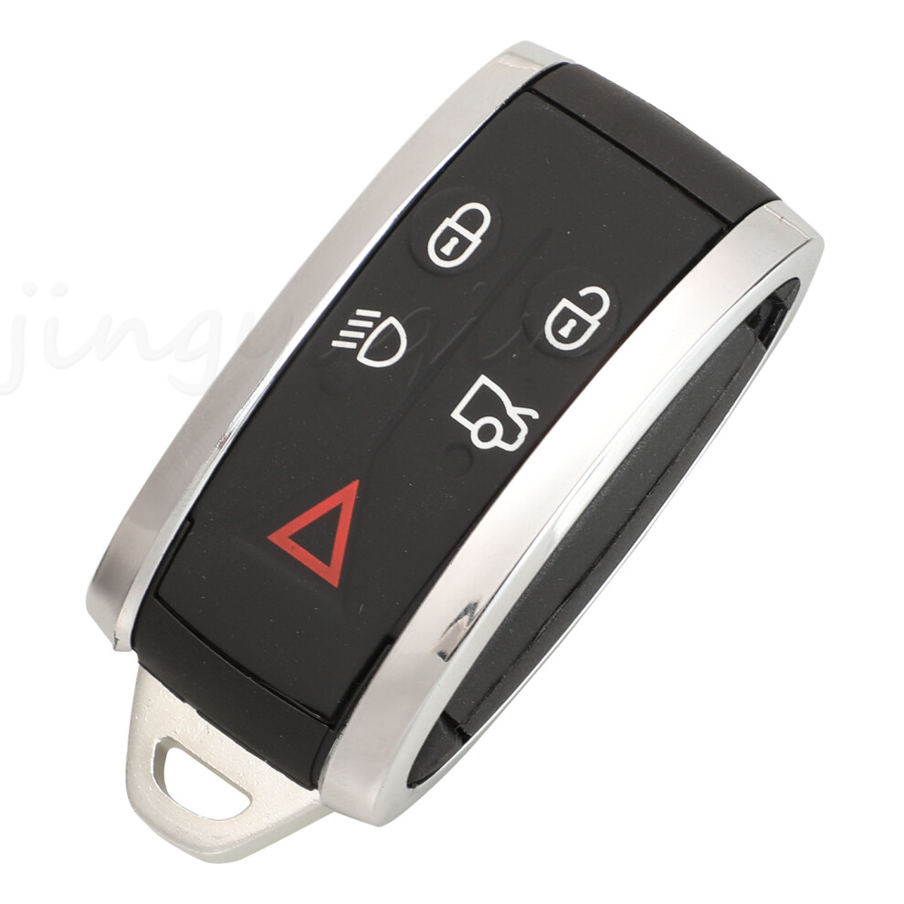 5 Buttons Car Remote Smart Keyless Fob Case Shell W/ Uncut Key Blade For Jaguar Xf Xk Xkr X-Type S-Type 2007 2008 2009 2010 2012 6935161646726