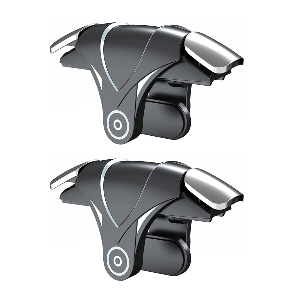 2Pcs Rgb 4 Finger Mobile Gaming Trigger For Pubg Game Controller Gamepad Aim Shooting Trigger Button For Ios Android Smart Phone 6935161640007