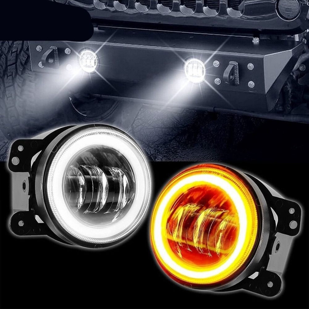 2Pcs Professional 4 Inch Led Fog Lights Led Chips Waterproof Offroad Driving Fog Lights Car Motorcycle Lamp Amber/Yellow 6935161639841