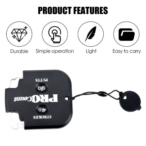 (Black Wihte) 2-Digit Golf Score Counter, Keychain & 4-Round Reset