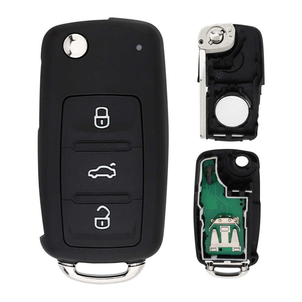434Mhz 3 Buttons Flip Folding Car Remote Key Fob Shell Fit For Volkswagen 5K0837202ad Id48 Chip Keyless Entry Key Cover Case 6935161645842