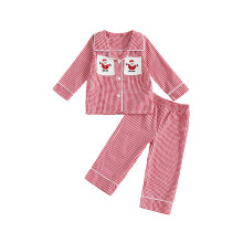 (12-18 Months, Red) 2 kpl joulupyjama-settejä taaperotytöille, pitkähihaiset napitettavat ruudulliset topit ja housut, yöasut