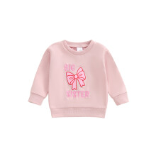 (18-24 Months, Pink) Φθινοπωρινό φούτερ νήπια και φιόγκο