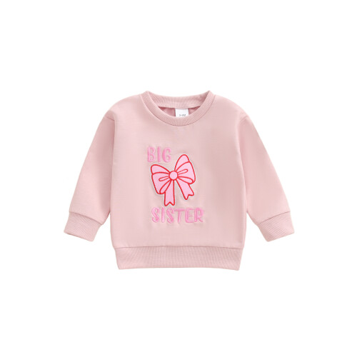 (18-24 Months, Pink) Φθινοπωρινό φούτερ νήπια και φιόγκο