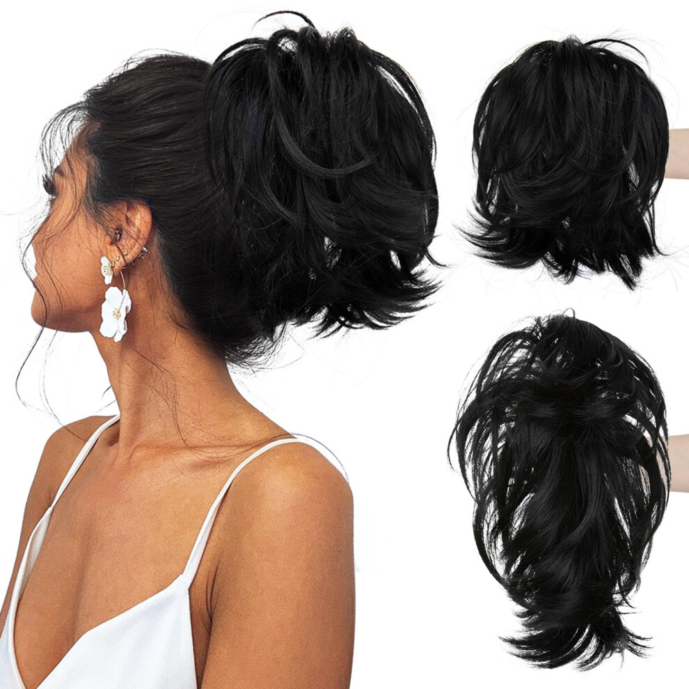 Dachuang Beauty Unisex (1B) Curly Ponytail Wig For Women - Adjustable & Voluminous