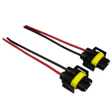 2pcs Bulb Socket Female Adapter 12-24V H8/H9/H11 Cable Plug Female Adapter Auto Accessories Replacement for Headlight Fog Lamp