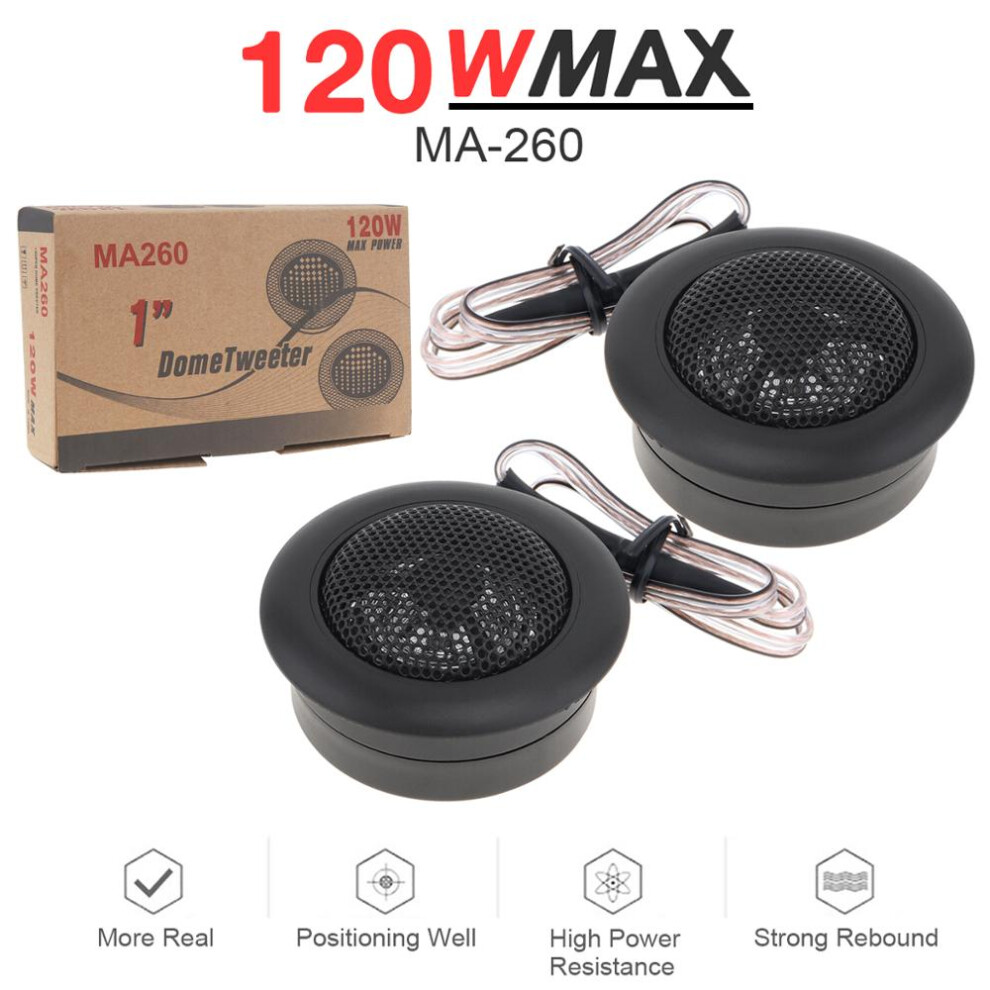 2Pcs 2 Inch Car Tweeter Speakers 4 Ohm 120W High Efficiency Mini Tweeter Dome Speakers For Car Audio System 6935161639049