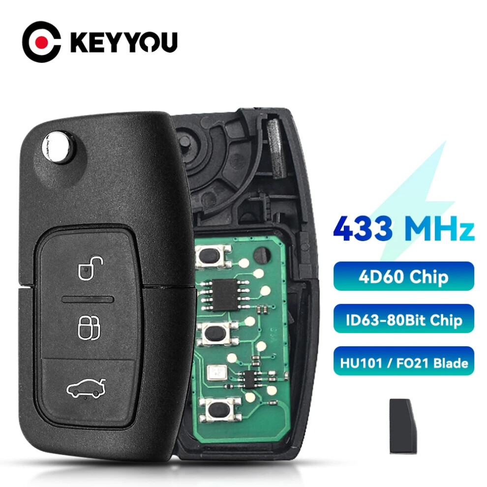 4D63/4D60 Chip Ask 315/433Mhz 2/3 Buttons Keyless Entry Remote Key Fob For Ford Focus Mondeo C Max S Max Galaxy Fiesta 6935161646221