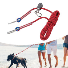 Reflektives 16,4 Fuß Hundeleinen-Kabel mit drehbarer Rollenrolle für Outdoor-Camping Rot