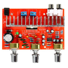DX-7377 TDA7377 DC12V 40Wx2 Auto-DIY-Stereo-Verstärkerplatine mit Galvanisiertem Silberknopf, Zweikanal-Verstärkerplatine