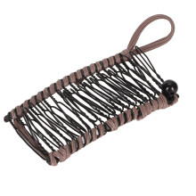 2PCS Comfortable Grey Hair Clips Vintage Stretchy Comb for Thick Wavy Hair