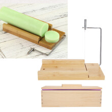 900ml Handmade Non-Stick Soap Making Mold & Cutter Set, Bamboo & Silicone