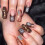 Women\'s French False Nails - Starry Brown Coffin Style 3