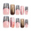 Women\'s French False Nails - Starry Brown Coffin Style 7