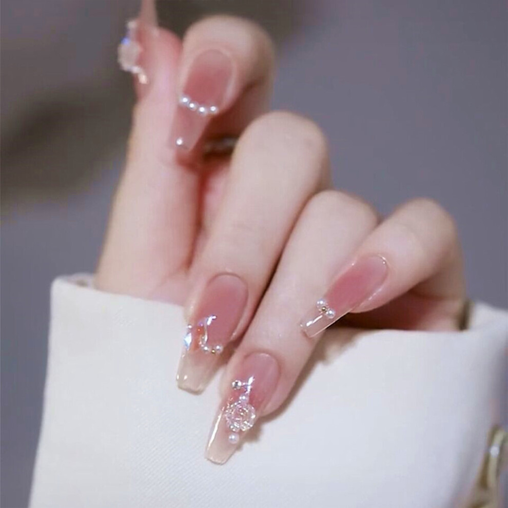 Dachuang Beauty 3D Camellia Fake Nails For Girls