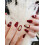 Burgundy Rhinestone False Nails - Reusable & Elegant 1