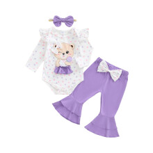 (0-3 Months, Purple) Jesienne ubranka dla 3 sztuki