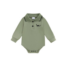 (3-6 Months, Green) Overal pre chlapca, dlhý rukáv, golier s odhaleným výstrihom, dinosaurus, jesenné body, ležérne oblečenie